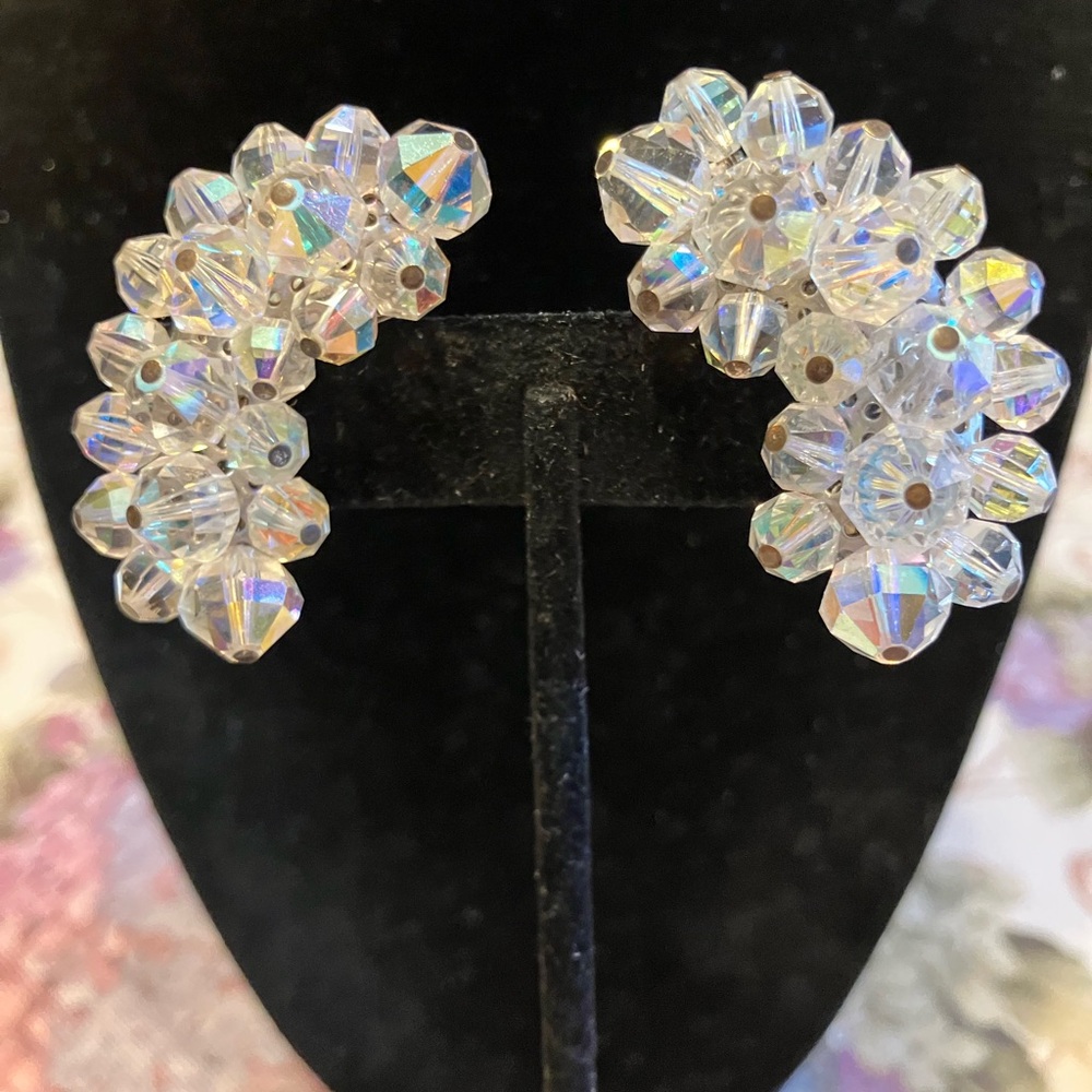 LAGUNA AURORA BOREALIS CLIP EARRINGS VINTAGE - Picture 5 of 8